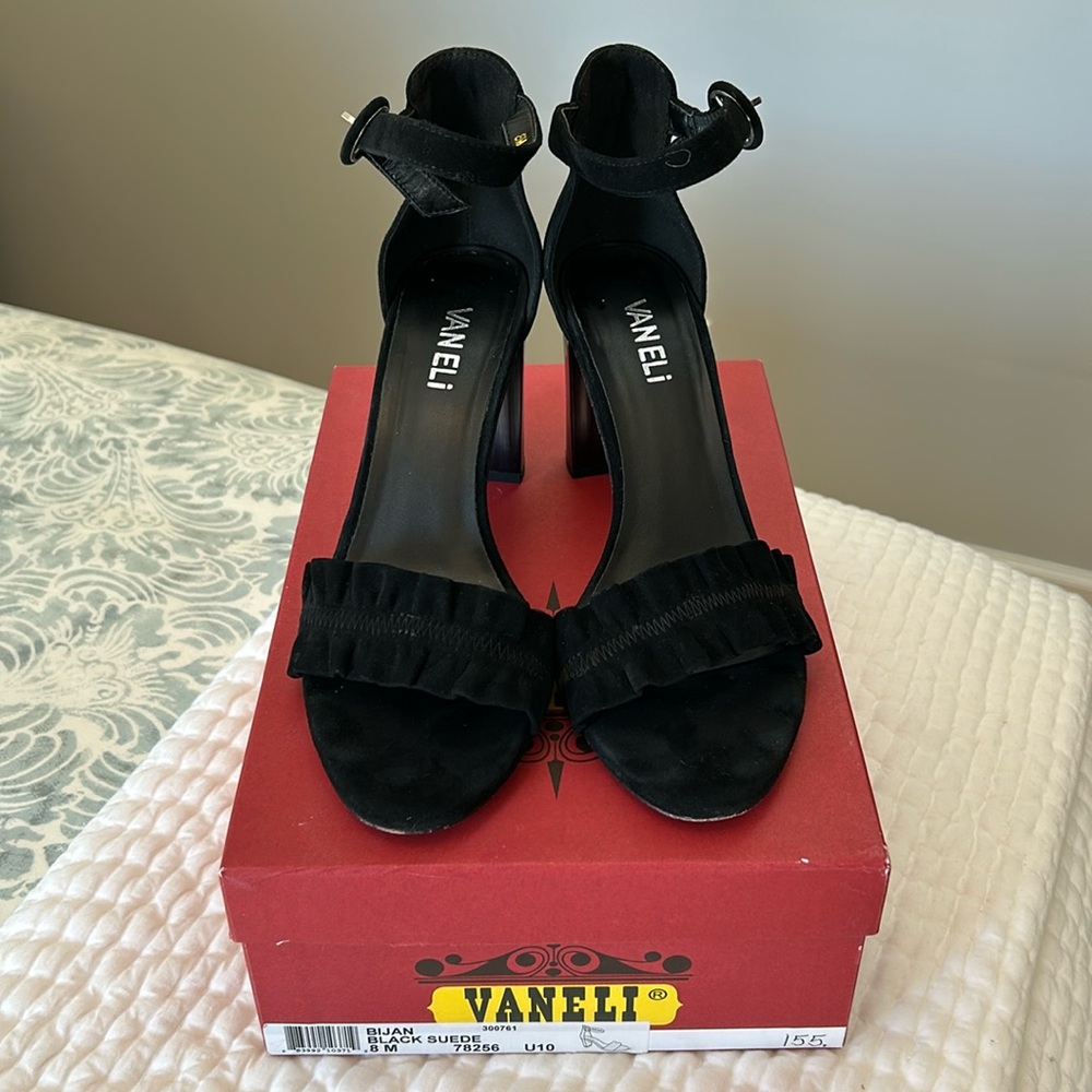 Vaneli Black Suede Bijan heels